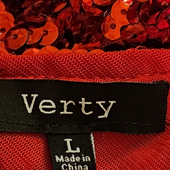 Verty, NWOT red sequence mini dress sz L - Picture 4 of 5